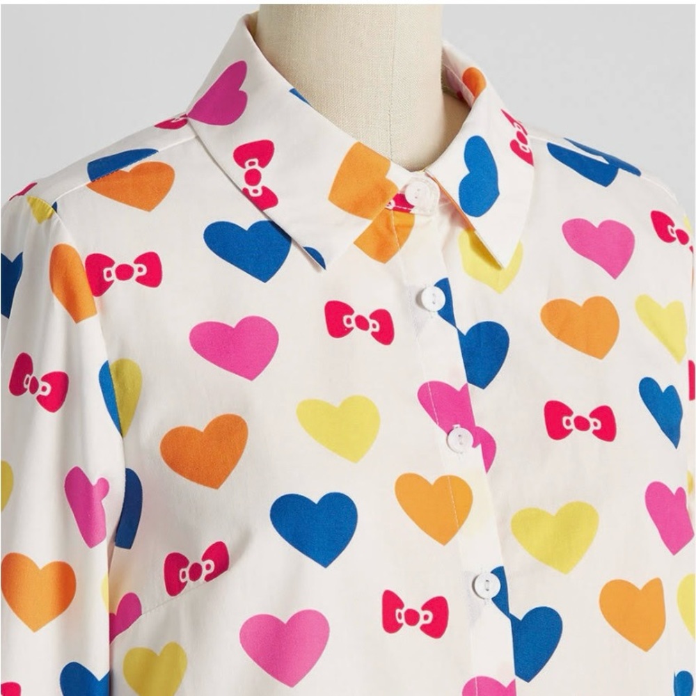 Nwt Modcloth X Hello Kitty Button Down Shirt - La… - image 8